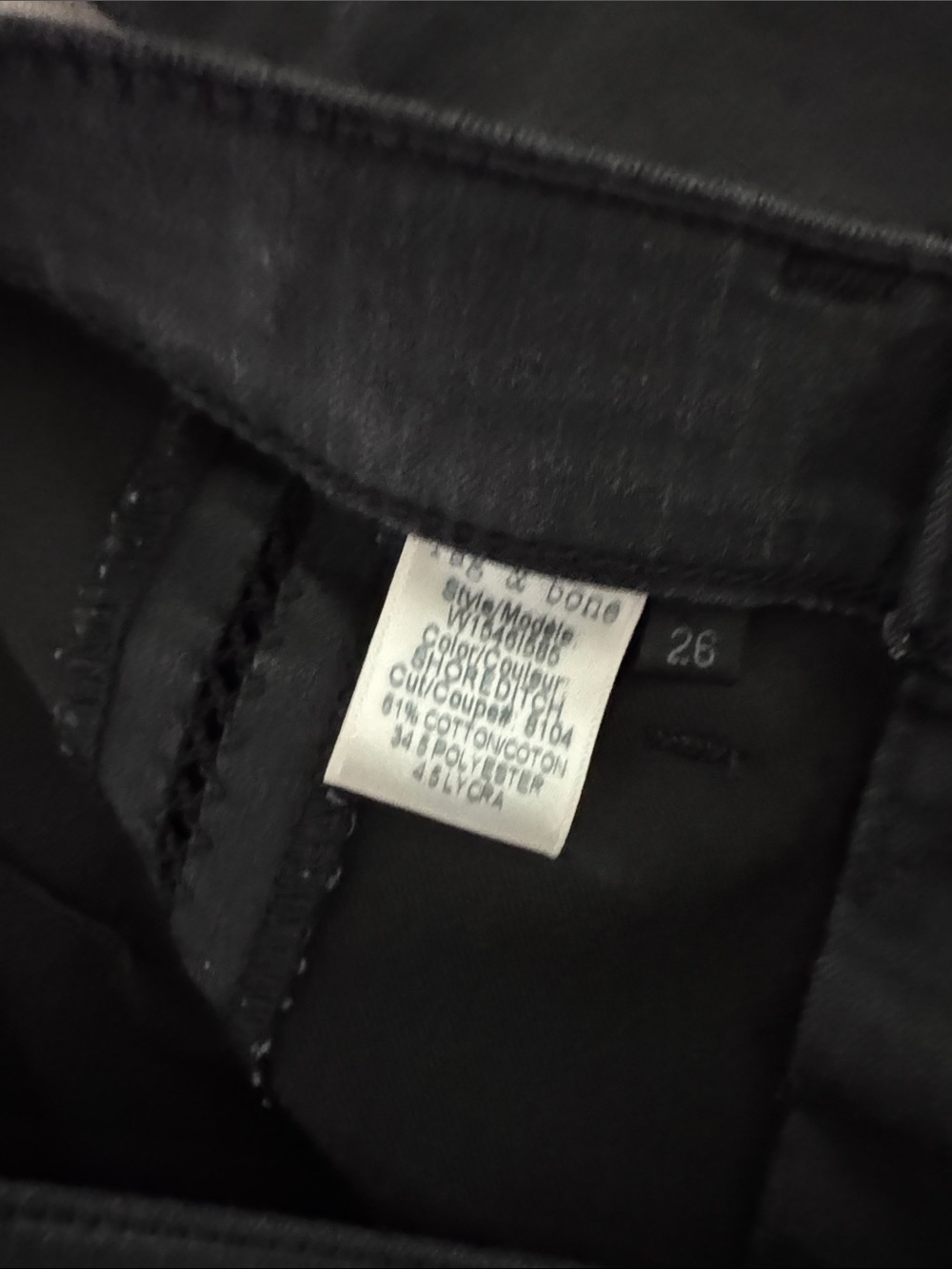 rag & bone Black Skinny Jeans with Side Lace Trim 26 - Picture 6 of 7